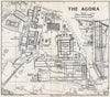THE AGORA vintage ground plan. Athens, Greece 1962 old vintage map chart