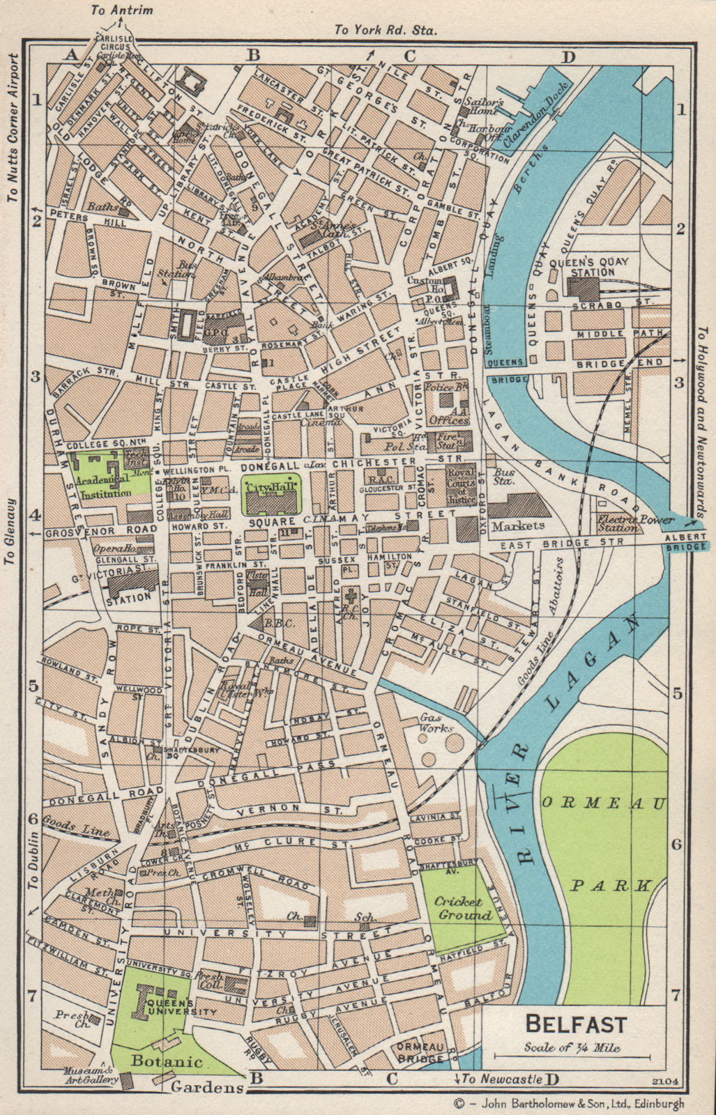 BELFAST Vintage Town City Map Plan Ireland 1962 Old Vintage Chart belfast-vintage-town-city-map-plan-ireland-1962-old-vintage-chart