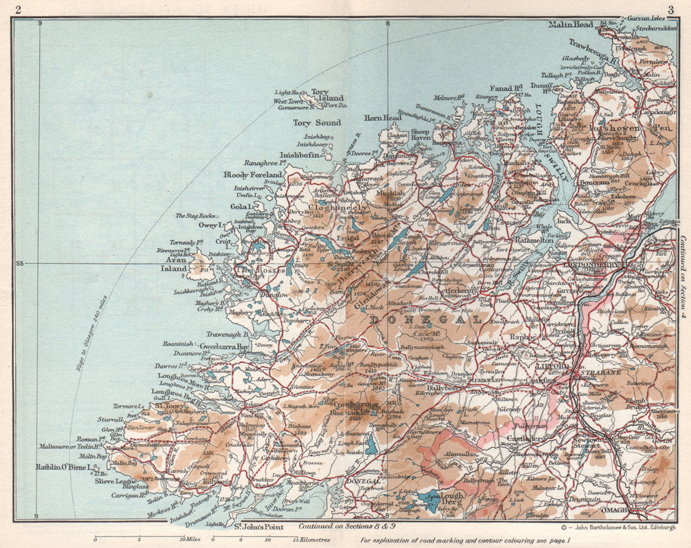 DONEGAL. Vintage county map plan. Ireland Ulster 1962 old vintage chart