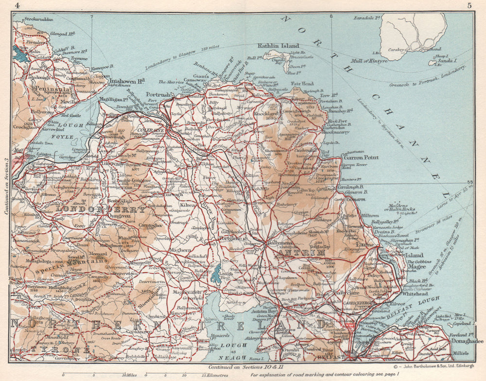 NORTHERN IRELAND. Londonderry Antrium. Vintage map plan. Ireland Ulster 1962