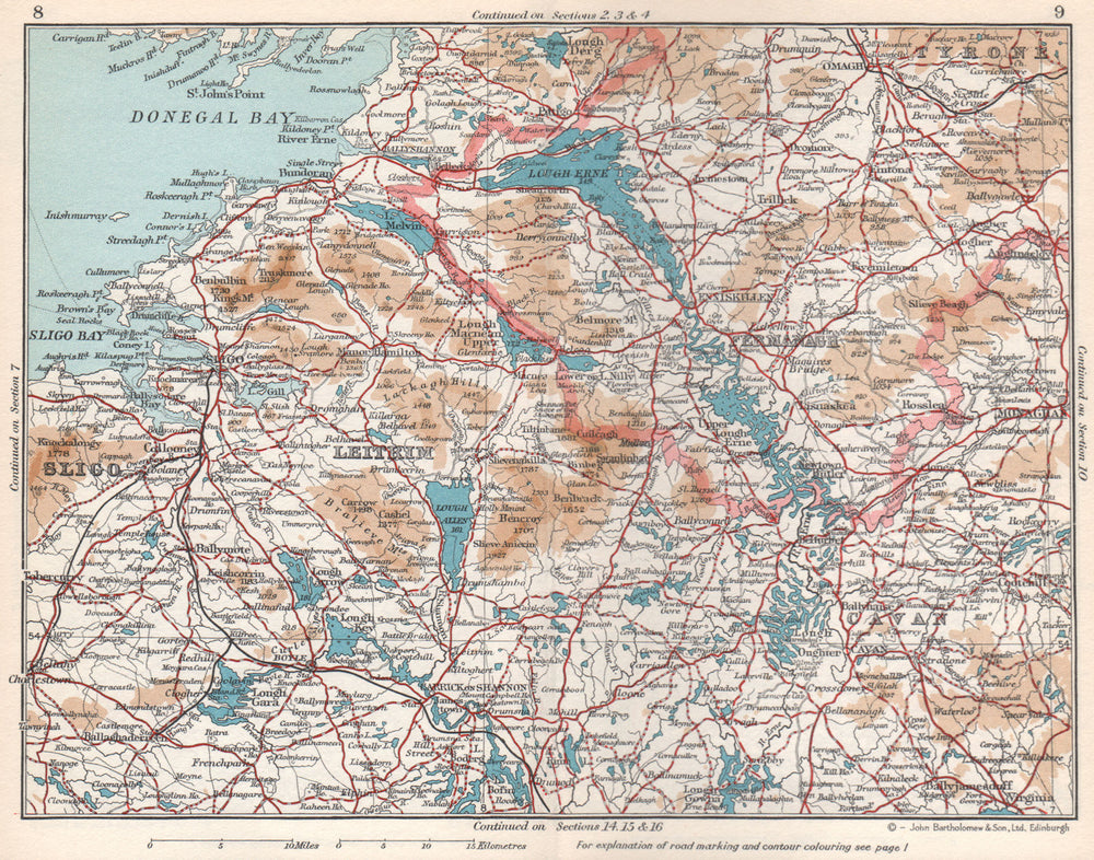 IRELAND. Leitrim Sligo Fermanagh Cavan. Vintage map plan. Ulster Connaught 1962