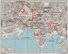 OSLO antique town city byplan. Norway 1969 old vintage map chart