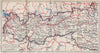 Western Austria. Autriche (ouest) Tyrol Vorarlberg Salzburg. Österreich 1954 map