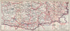 South eastern Austria. Autriche (sud est). Styria Carinthia. Österreich 1954 map