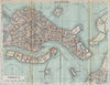 VENEZIA VENICE vintage town city map plan pianta della città. Italy 1958