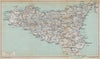 SICILIA Sicily vintage map. Roads railways. Italy 1958 old vintage chart