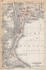 LUGANO vintage town city map plan pianta della città. Switzerland 1958 old