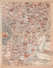 NAPLES NAPOLI vintage town city centre pianta della città. Italy 1958 old map