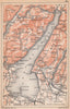LAKE LAGO DI GARDA vintage map plan. Italy 1958 old vintage chart