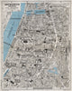 ANTWERPEN ANVERS vintage town city centre map plan de la ville. Belgium 1955