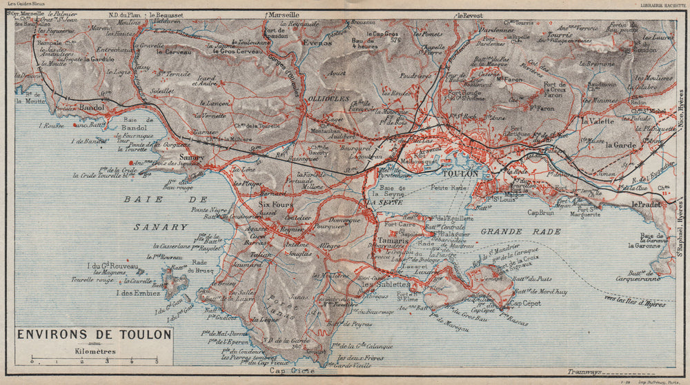 TOULON environs. Six-Fours Sanary La Seyne St Mandrier-sur-Mer. Var 1930 map