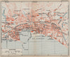 CANNES vintage town city plan de la ville. Alpes-Maritimes  1930 old map
