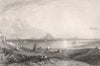 The Ruins of Carthage, Tunisia 1840 old antique vintage print picture