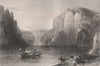 Scene near the Weltenberg, Bavaria. Danube Donau. BARTLETT 1840 old print