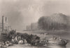 Budapest. Gellért-hegy hill from Pesth, Hungary. Danube Donau. BARTLETT 1840