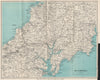 MID-CORNWALL. Carrick Roads Truro Newquay Redruth Falmouth St Austell 1934 map