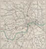 CENTRAL LONDON RAILWAY & ROAD MAP. Underground tube. WARD LOCK 1932 old