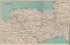 TOURING MAP OF DEVON & SOMERSET. South West England. WARD LOCK 1948 old