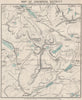SNOWDON SHOWING PATHS TO SUMMIT. Llanberis. WARD LOCK 1893 old antique map