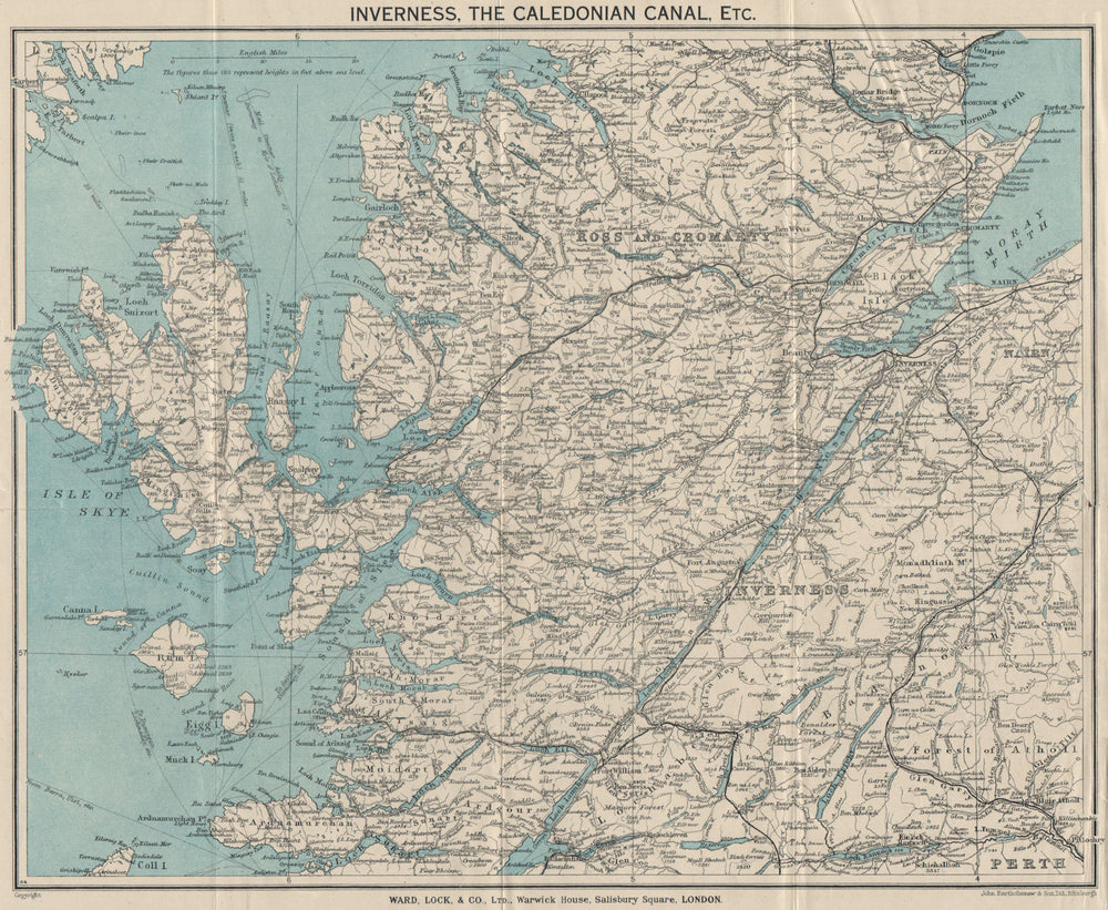 SCOTTISH HIGHLANDS. Caledonia canal Skye Ross & Cromarty. WARD LOCK 1939 map