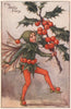Holly Fairy by Cicely Mary Barker. Autumn Flower Fairies c1935 old print