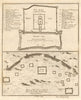 Antique PEKING/BEIJING city plan. The Great Wall & forts east of Pekin 1746 map