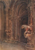 Porch, Cathedral of St Lawrence, Trogir, Croatia, by Walter Tyndale 1925 print