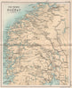 The Fjords of Norway. Norwegian Coast. Oslo. BARTHOLOMEW 1904 old antique map