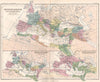 'Imperium Romanum'. Roman Empire at its greatest extent AD 98-117 1855 old map