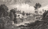 Berriew, Montgomeryshire, Wales, by Henry Gastineau 1835 old antique print