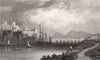 Carmarthen, Wales, by Henry Gastineau 1835 old antique vintage print picture