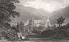 Tintern Abbey, Monmouthshire, Wales, by Henry Gastineau 1835 old antique print