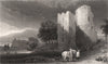 Crickhowell Castle, Brecknockshire, Wales, by Henry Gastineau 1835 old print