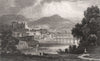 Hay-on-Wye, Brecknockshire, Wales, by Henry Gastineau 1835 old antique print