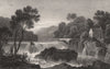 Fall of the Teifi, Cardiganshire, Wales, by Henry Gastineau 1835 old print