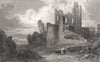 Caerphilly Castle, Glamorganshire, Wales, by Henry Gastineau 1835 old print