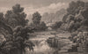 Berw-ddu falls, Rhondda, Glamorganshire, Wales, by Henry Gastineau 1835 print