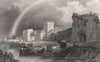 Ewenny Priory, Glamorganshire, Wales, by Henry Gastineau 1835 old print