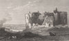 Carew Castle, Pembrokeshire, Wales, by Henry Gastineau 1835 old antique print