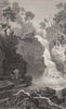 Lower fall of the Hepste, Brecknockshire, Wales, by Henry Gastineau 1835 print