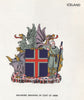 ICELAND FLAGS. Coat of Arms 1958 old vintage print picture