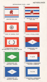 NETHERLANDS ARMY FLAGS. Minister/Secretary of State for War. Commander 1958