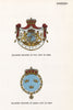 SWEDEN FLAGS. Full coat of Arms. Minor coat of Arms 1958 old vintage print