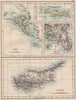 ATHENS & GREEK ISLANDS. Corfu Crete Cyprus Candia.Greece. JOHNSTON 1895 map
