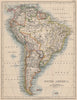 SOUTH AMERICA. Bolivia includes Acre, now in Brazil. JOHNSTON 1895 old map