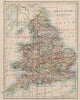 ENGLAND AND WALES. Counties. Westmorland. Telegraph cables.  JOHNSTON 1900 map