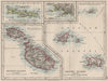 EUROPEAN ISLANDS.Malta Gozo Crete Capri Jersey Guernsey Sark.  JOHNSTON 1900 map