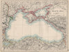 BLACK SEA. Russia Turkey Crimea Romania Bulgaria Kutais. JOHNSTON 1903 old map