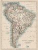 SOUTH AMERICA. Bolivia includes Acre, now in Brazil. JOHNSTON 1903 old map