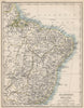 EASTERN BRAZIL. Bahia Minas Gerais Pernambuco Marabhao.  JOHNSTON 1903 old map